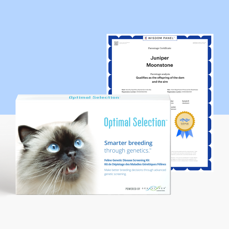 View of Optimal Selection™ Feline + DNA Profile with Parentage Service